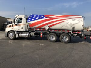 USA Flag on truck container